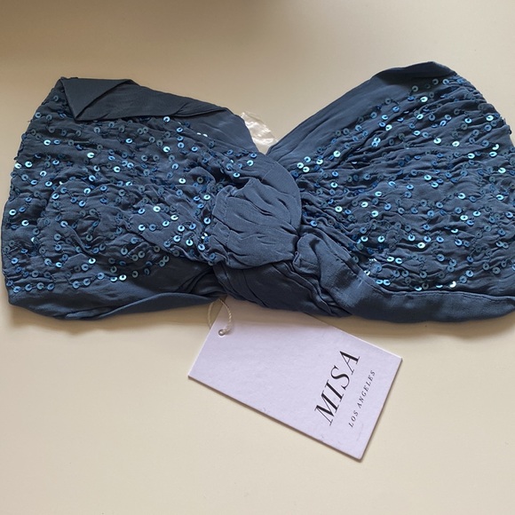 BLUE SEQUIN TURBAN- NWT - Picture 5 of 5